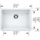 BLANCO White 25 x 18 in. No Hole Composite Single Bowl Undermount Kitchen Sink 