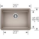 BLANCO Truffle 25 x 18 in. No Hole Granite Composite Single Bowl Undermount Kitchen Sink 