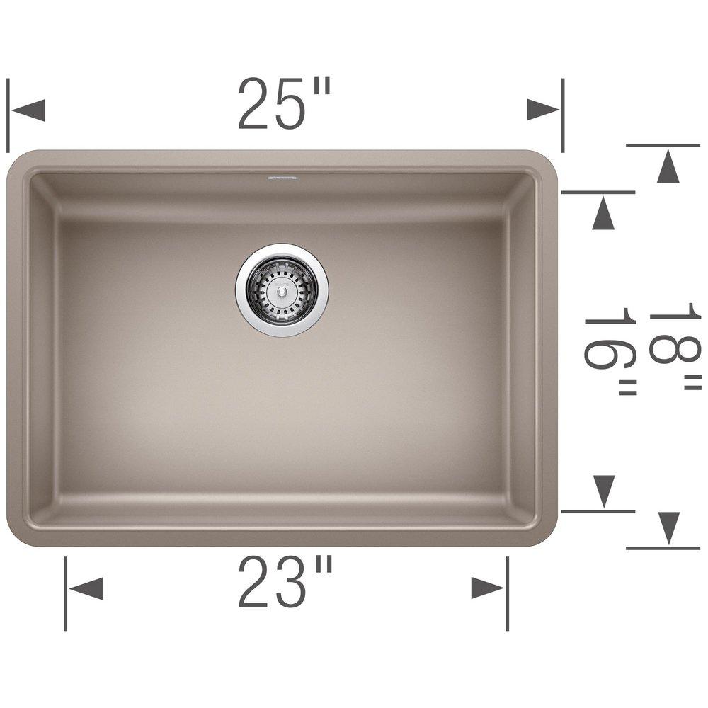 BLANCO Truffle 25 x 18 in. No Hole Granite Composite Single Bowl Undermount Kitchen Sink 