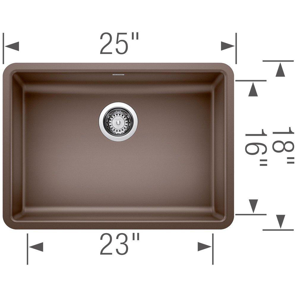 BLANCO Caf&eacute; 25 x 18 in. No Hole Granite Composite Single Bowl Undermount Kitchen Sink 