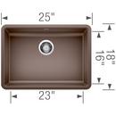 BLANCO Caf&eacute; 25 x 18 in. No Hole Granite Composite Single Bowl Undermount Kitchen Sink 