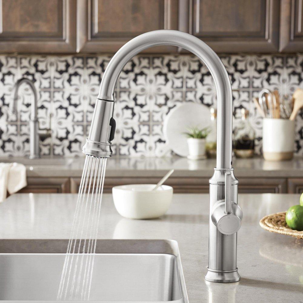 BLANCO PVD Steel Single Handle Pull Down Kitchen Faucet 