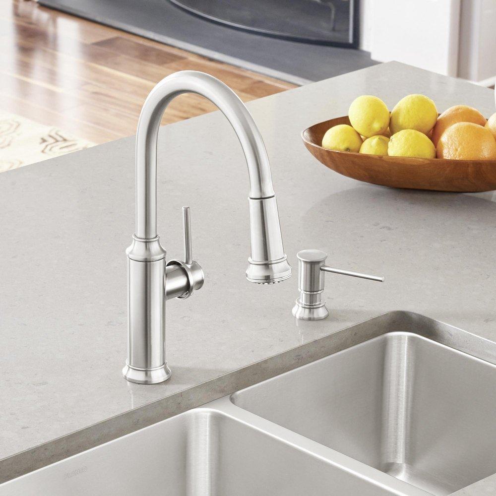 BLANCO PVD Steel Single Handle Pull Down Kitchen Faucet 