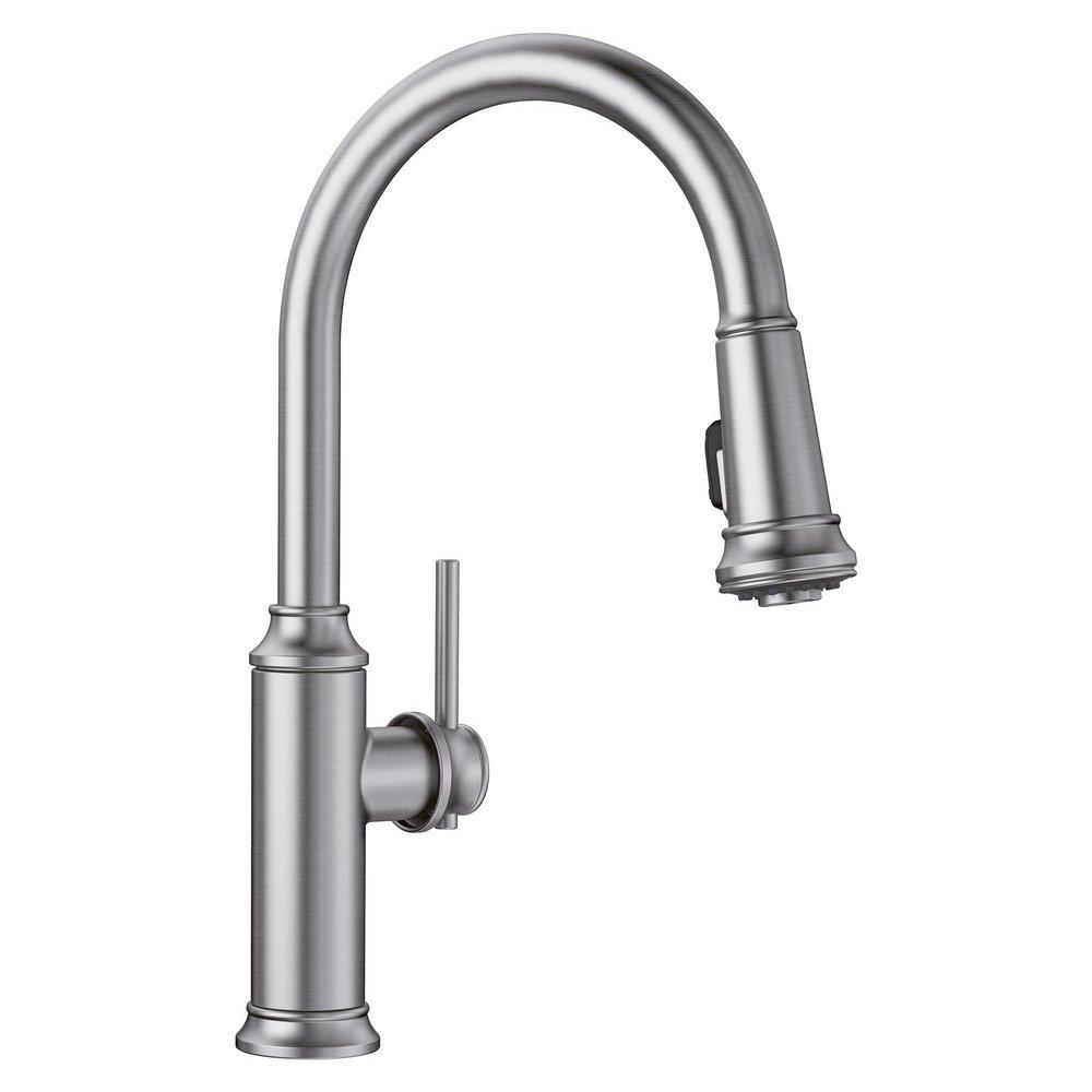 BLANCO PVD Steel Single Handle Pull Down Kitchen Faucet 