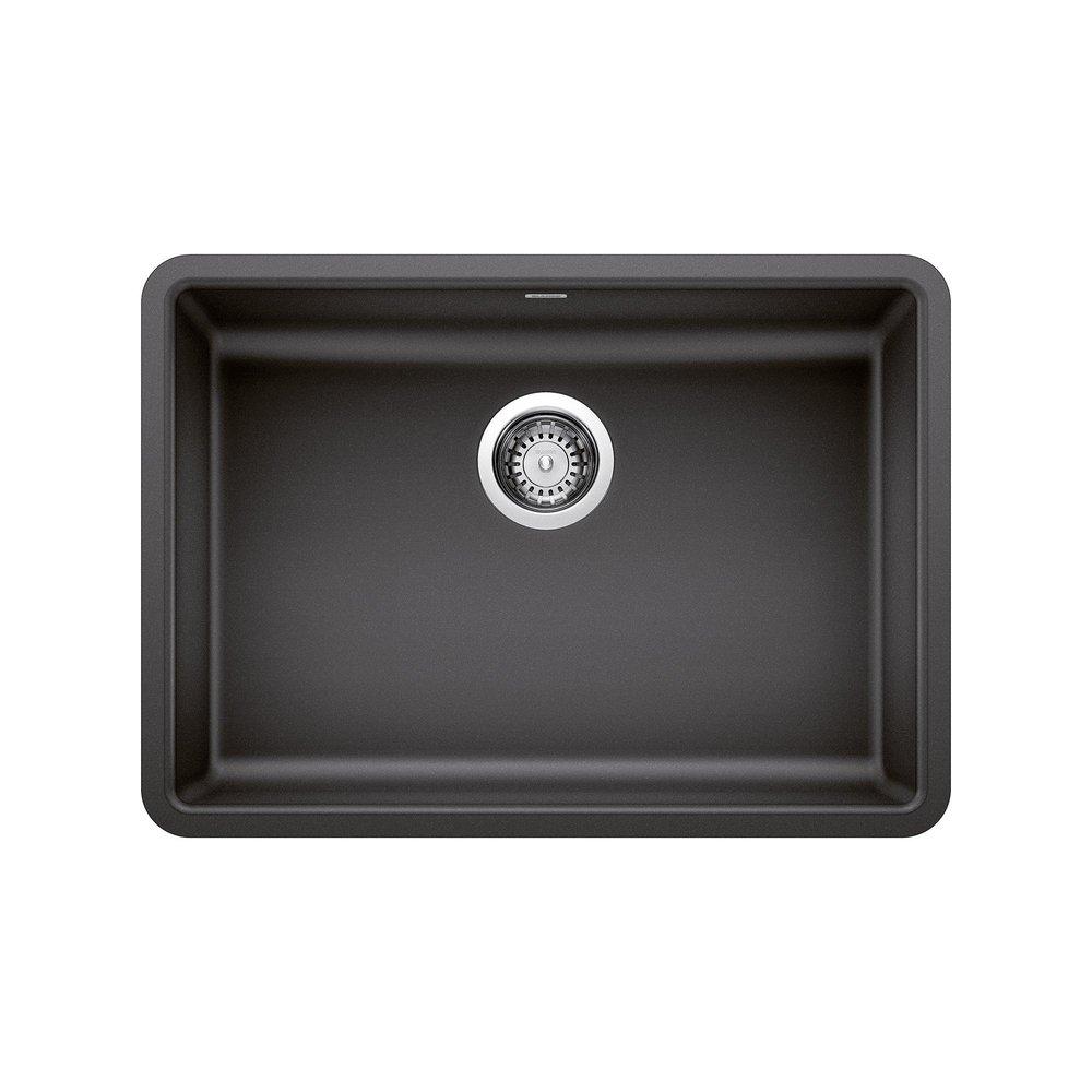 BLANCO Anthracite 25 x 18 in. No Hole Composite Single Bowl Undermount Kitchen Sink 