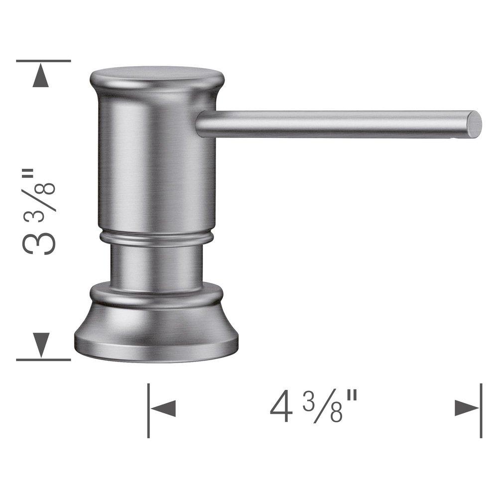 BLANCO PVD Steel 3-3/8 in. 13.5 oz. Kitchen Soap Dispenser 