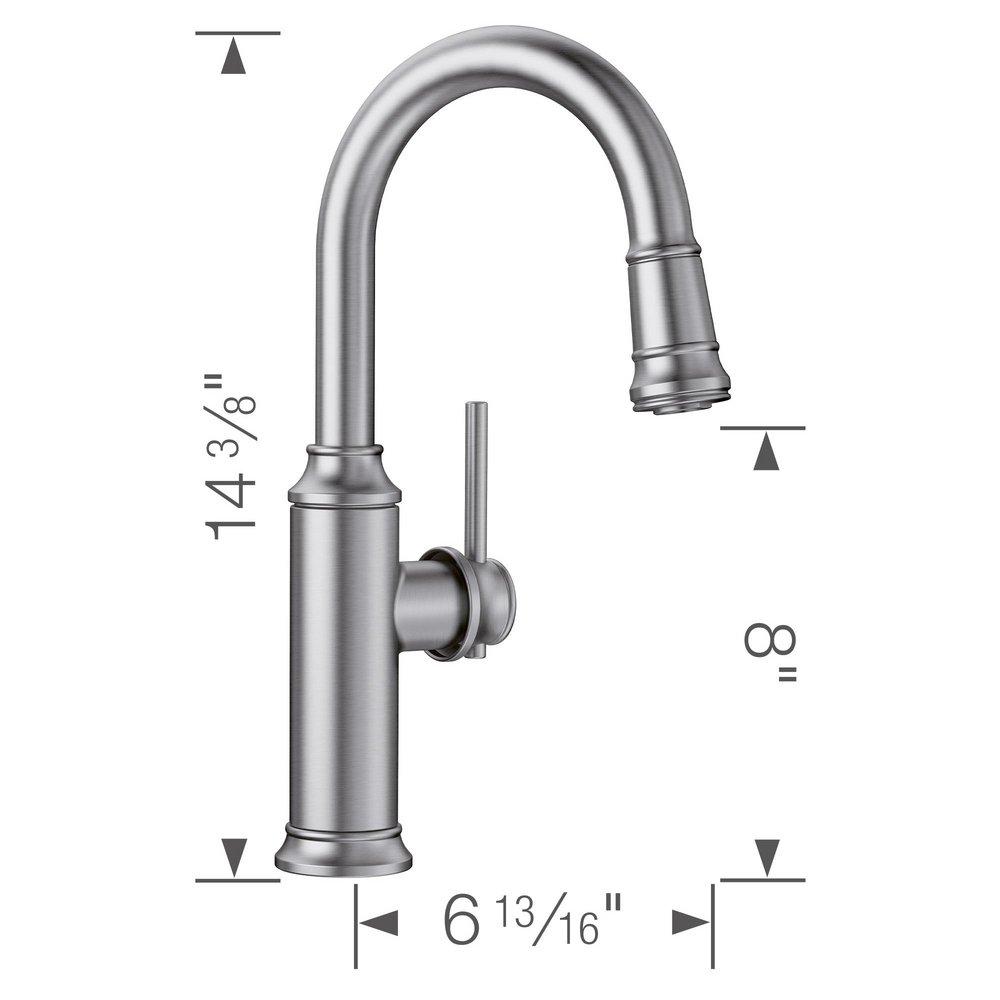 BLANCO PVD Steel Single Handle Lever Bar Faucet 