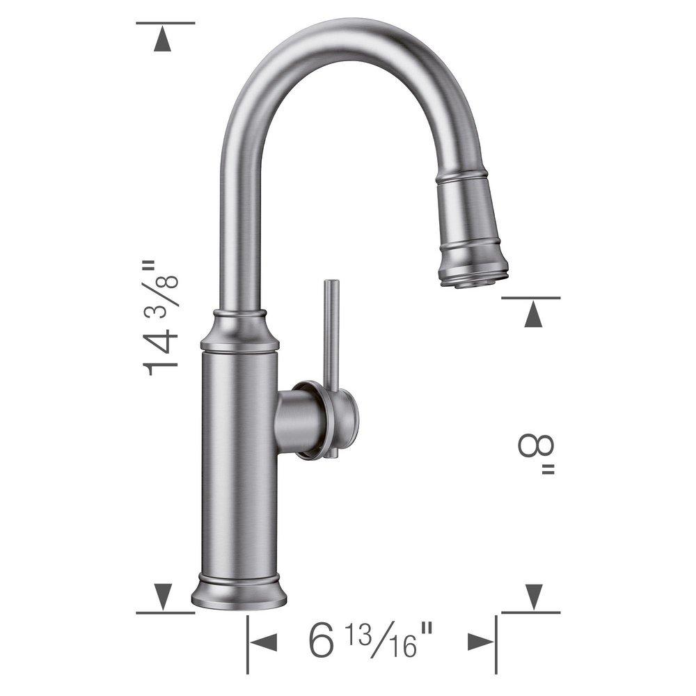 BLANCO PVD Steel Single Handle Lever Bar Faucet 