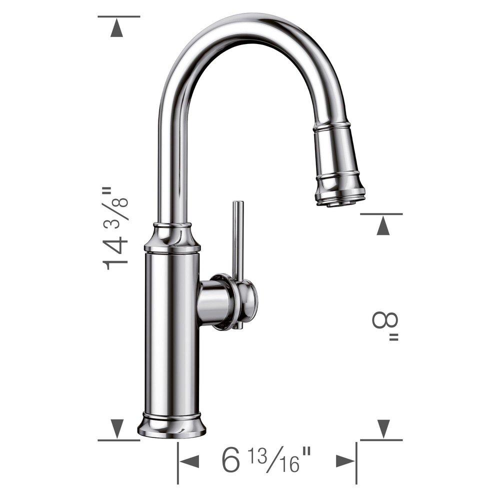 BLANCO Chrome Single Handle Lever Bar Faucet 