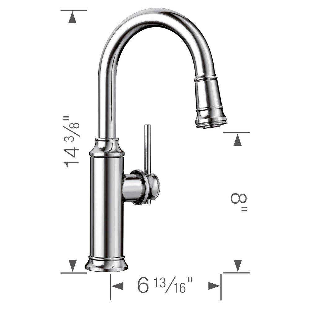 BLANCO Chrome Single Handle Lever Bar Faucet 