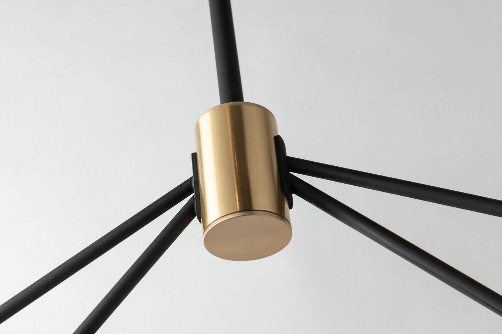 Troy Lighting Textured Bronze RAEF - 36" 6-LIGHT CHANDELIER - TEXTURED BRONZE AND BRUSHED BRASS FINISH - CLEAR GLASS 