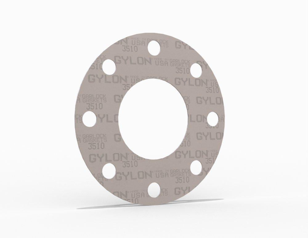 GYLON&reg;  Style 3510 Full Face Gasket, PTFE with Barium Sulfate PTFE, 4 in. ASME B16.5 Class 150, 0.125 in. Thick, 8 Bolt Holes 