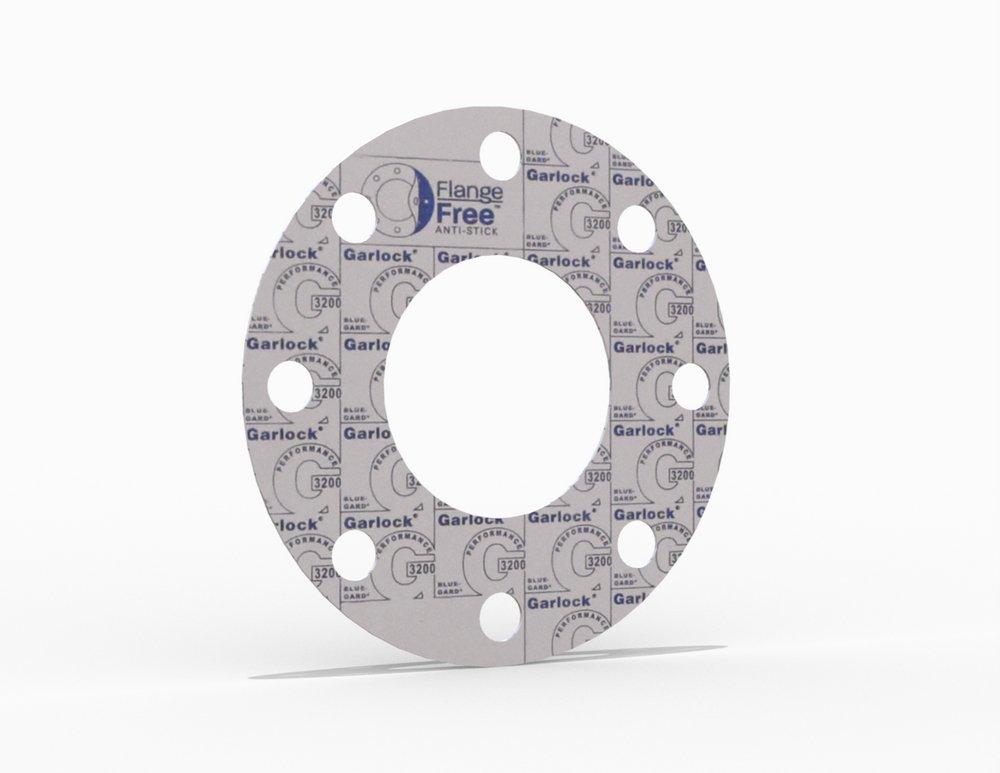 BLUE-GARD&reg; Style 3200 Full Face Gasket, Aramid Fiber with SBR Binder SBR, 6 in. ASME B16.5 Class 150, 0.125 in. Thick, 8 Bolt Holes 