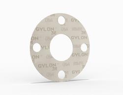 Full Face Gasket, Microcellular PTFE with Rigid PTFE Core PTFE, 1/2 in. ASME B16.5 Class 150, 0.125 in. Thick, 4 Bolt Holes