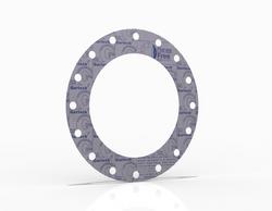 Full Face Gasket, Aramid Fiber with EPDM Binder EPDM, 16 in. ASME B16.5 Class 150, 0.125 in. Thick, 16 Bolt Holes