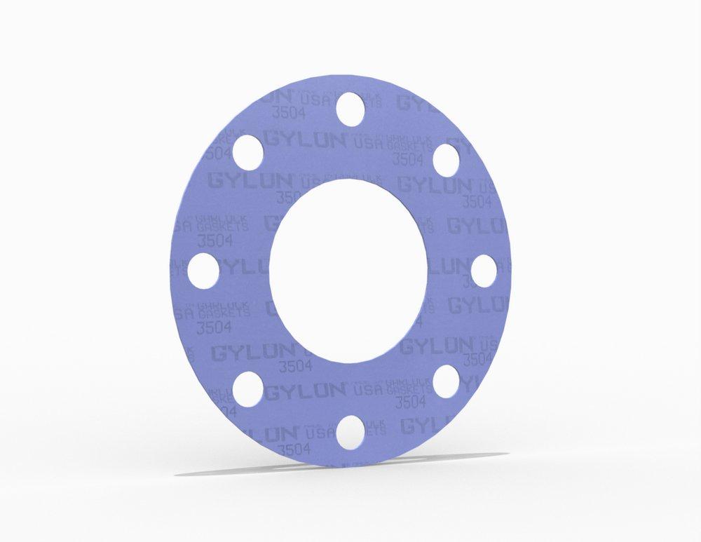 Full Face Gasket, Aramid Fiber with EPDM Binder EPDM, 3 in. ASME B16.5 Class 150, 0.063 in. Thick, 4 Bolt Holes 