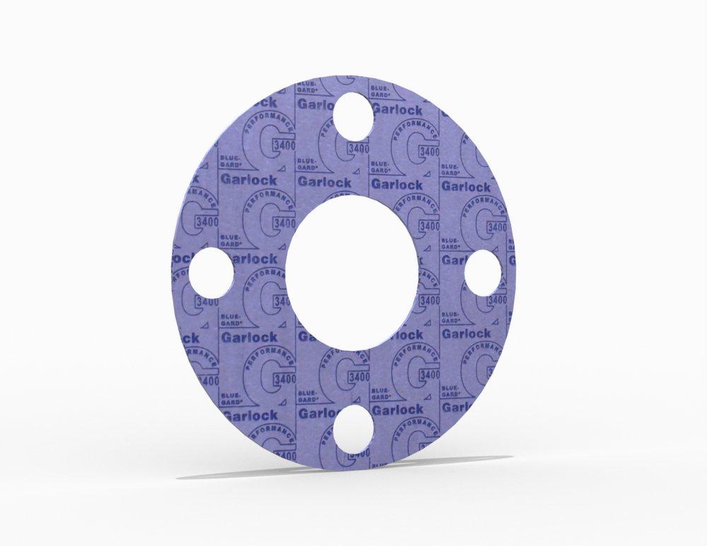 BLUE-GARD&reg; Style 3400 Full Face Gasket, Aramid Fiber with SBR Binder SBR, 1/2 in. ASME B16.5 Class 150, 0.063 in. Thick, 4 Bolt Holes 