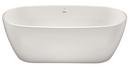 Signature Hardware White 59 x 32 in. Freestanding Solid Surface Soaker Bathtub Center Drain 