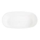 Signature Hardware White 59 x 32 in. Freestanding Solid Surface Soaker Bathtub Center Drain 
