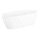 59 x 32 in. Freestanding Solid Surface Soaker Bathtub Center Drain in White