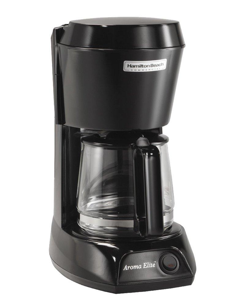 Hamilton Beach Brands Black 6 in. 4 Cup Auto-Off Coffee Maker with Glass Carafe 