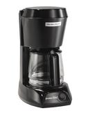 6 in. 4 Cup Auto-Off Coffee Maker with Glass Carafe in Black