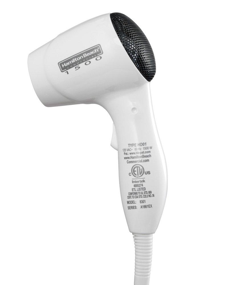 Hamilton Beach Brands White 125V Wall Mount 2-Speed Hair Dryer with Nightlight in White 