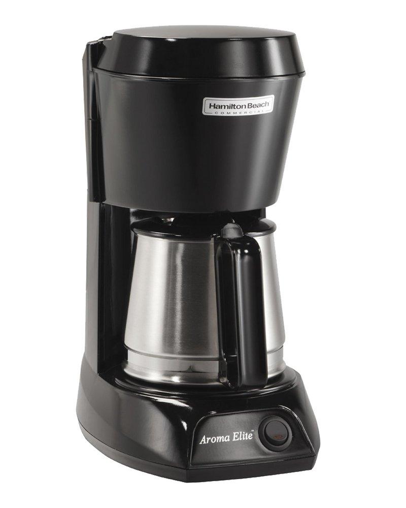 Hamilton Beach Brands Black 6 in. 4 Cup Auto-Off Coffee Maker with Stainless Steel Carafe 