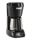 6 in. 4 Cup Auto-Off Coffee Maker with Stainless Steel Carafe in Black
