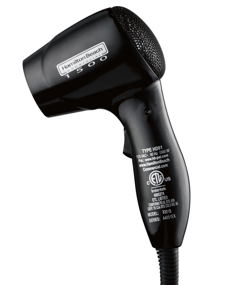 Hamilton Beach Brands Black 125V Wall Mount 2-Speed Hair Dryer with Nightlight in White 