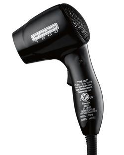 1500W 125V Wall Mount 2-Speed Hair Dryer with Nightlight in Black