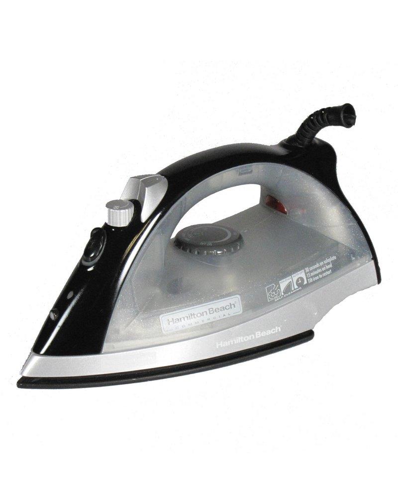 Hamilton Beach Brands Black/Grey 5-3/5 in. 3-Way Auto-Off Spray Steam Nonstick Iron 