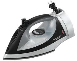 3-Way Auto-Off Spray Steam Nonstick Iron and Retractable Cord in Grey with Black