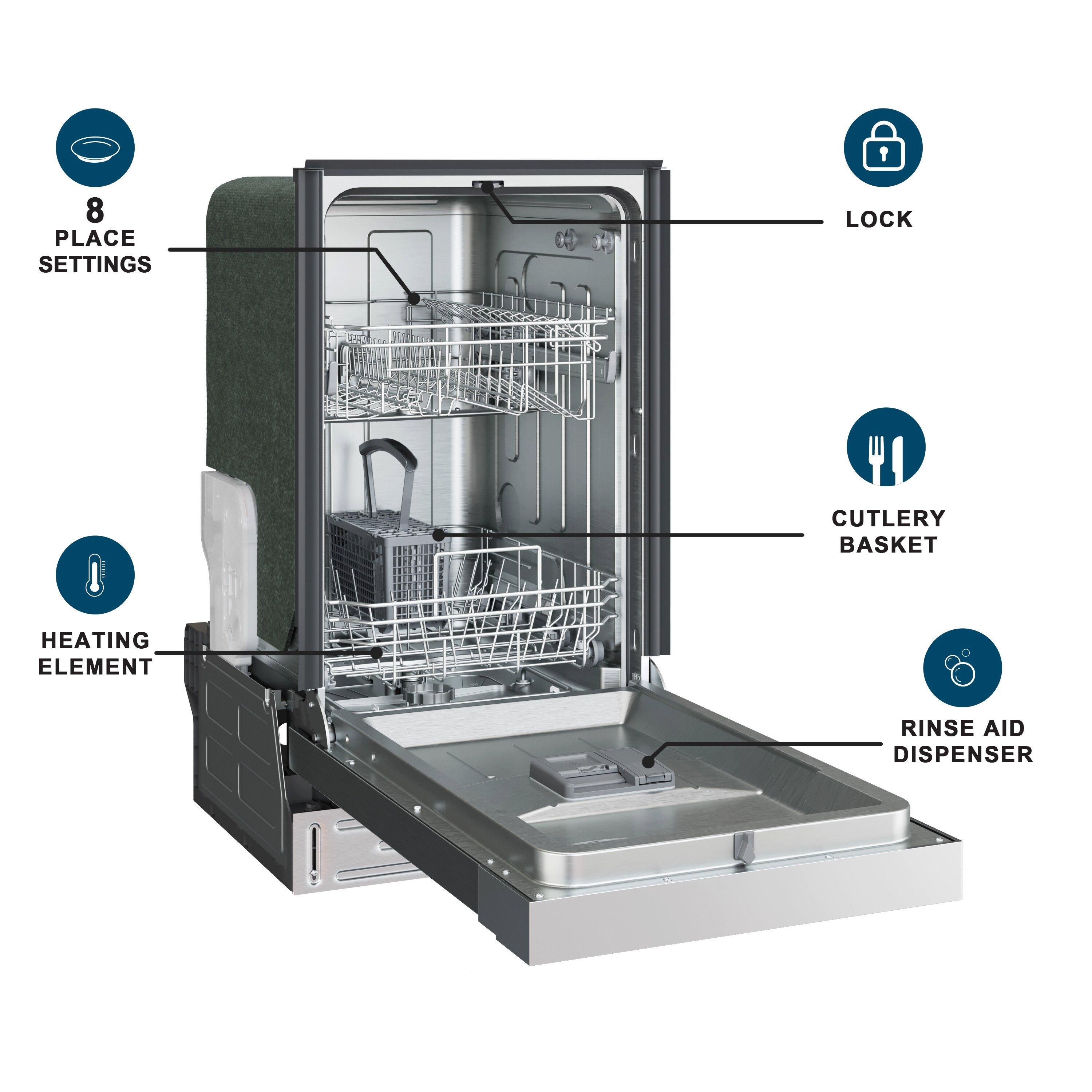 Edgestar Stainless Steel 17-5/8 in. 8 Place Settings Dishwasher 