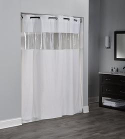 71 x 74 in. 8 ga. Hookless Vinyl Shower Curtain in White (Case of 12)