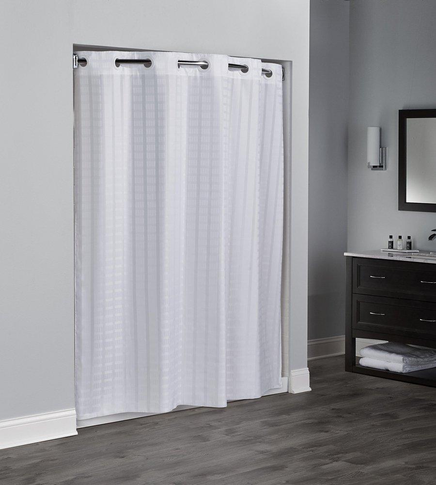 Focus Products Group White 74 x 71 in. Polyester Shower Curtain (Case of 12) 
