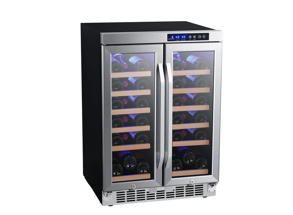 Edgestar Stainless Steel/Black 23-7/16 in. 36 Bottles Wine Cooler 