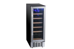 12 in. 18 Bottles Wine Cooler in Black/Stainless Steel