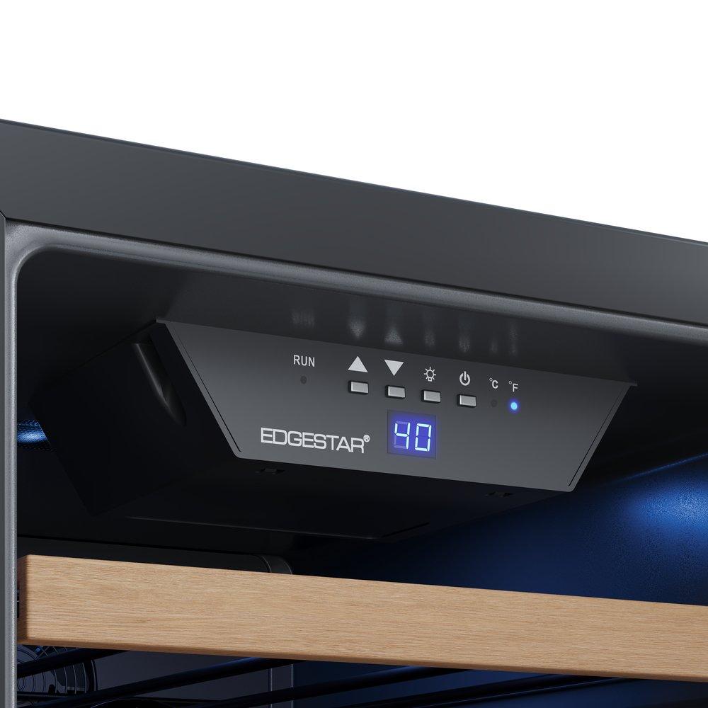 Edgestar Stainless Steel/Black 15 in. 30 Bottles Wine Cooler 