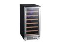 Edgestar Stainless Steel/Black 15 in. 30 Bottles Wine Cooler 