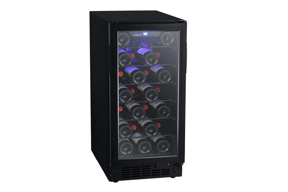 Edgestar Black 15 in. 25 Bottles Wine Cooler 