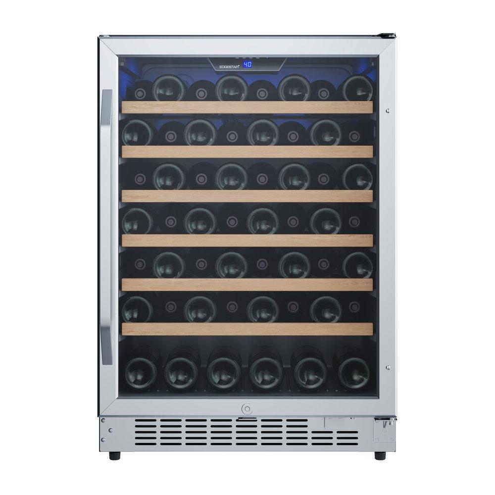 Edgestar Stainless Steel/Black 23-1/2 in. 54 Bottles Wine Cooler 