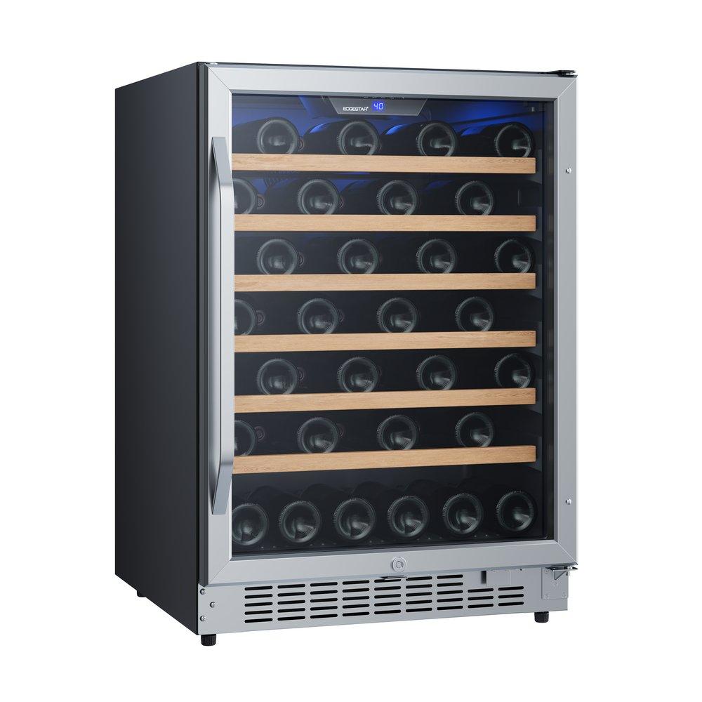 Edgestar Stainless Steel/Black 23-1/2 in. 54 Bottles Wine Cooler 