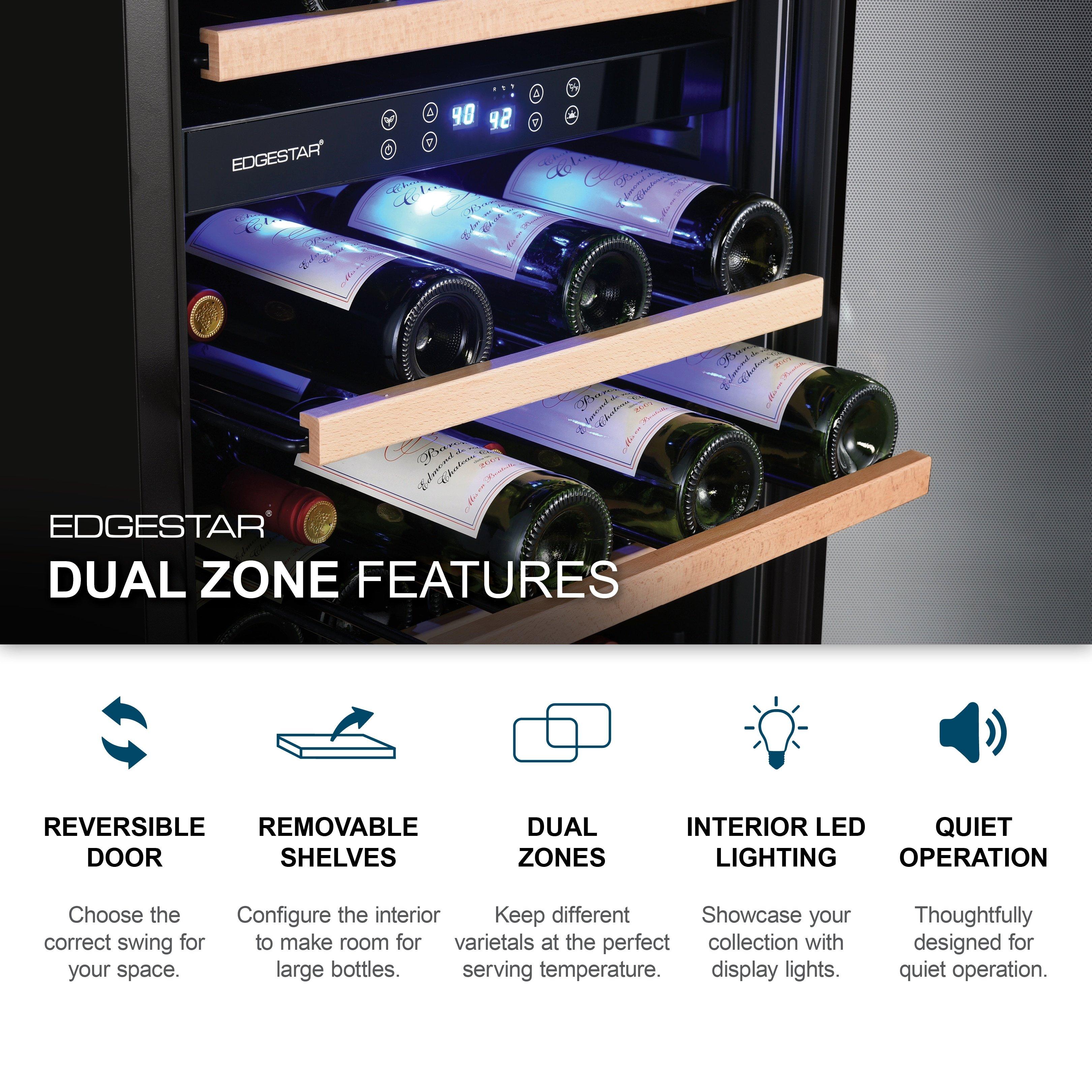 Edgestar Stainless Steel 23-1/2 in. 46 Bottles Wine Cooler 