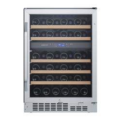 24 in. 46 Bottles Wine Cooler in Black/Stainless Steel