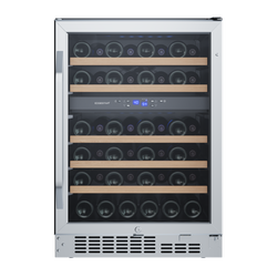24 in. 46 Bottles Wine Cooler in Black/Stainless Steel