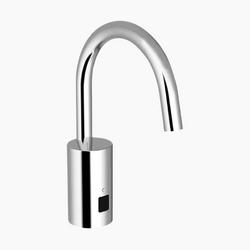0.35 gpm Battery Powered Sensor Bathroom Sink Faucet with Integrated Side Mixer in Polished Chrome