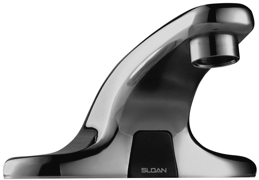 Sloan Valve Polished Chrome 0.5 gpm 4 in. Centerset Deck Mount Sensor Bathroom Sink Faucet 