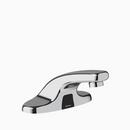 0.5 gpm Battery Powered Sensor Bathroom Sink Faucet with Below Deck Thermostatic Mixing Valve in Polished Chrome