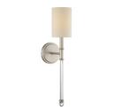 60W 1-Light Candelabra E-12 Incandescent Wall Sconce in Satin Nickel